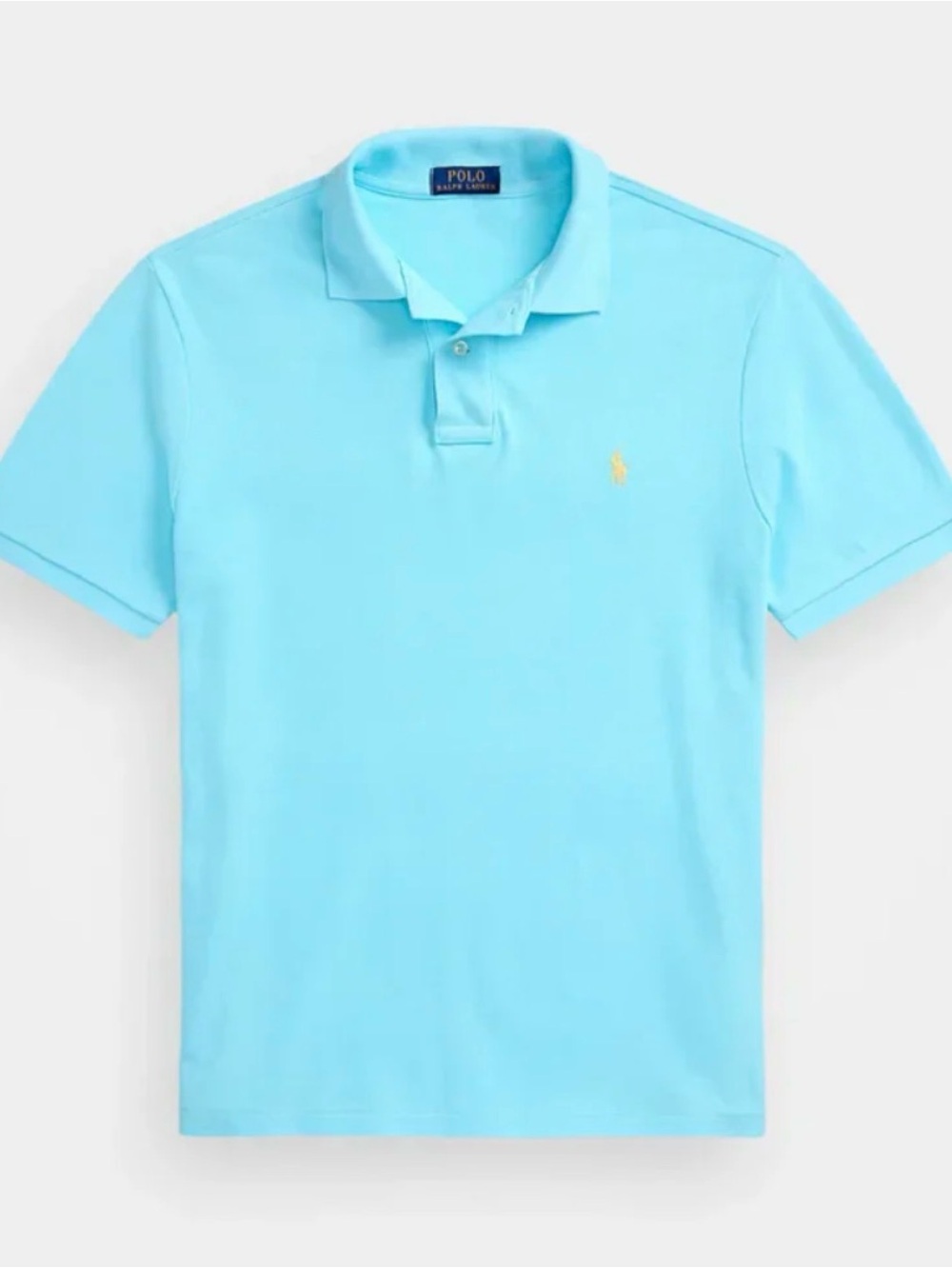 Polo by Ralph Lauren Light Aqua Short-Sleeve Polo with Yellow Pony